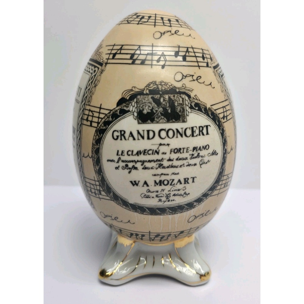 Baum Bros Formalities Grand Concert Mozart Music Large Porcelain Egg Figurine